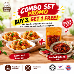 [COMBO PROMO LAUK SET] Buy 3 Ayam Kari Lauk, Get 1 FREE Sambal Sotong Lauk